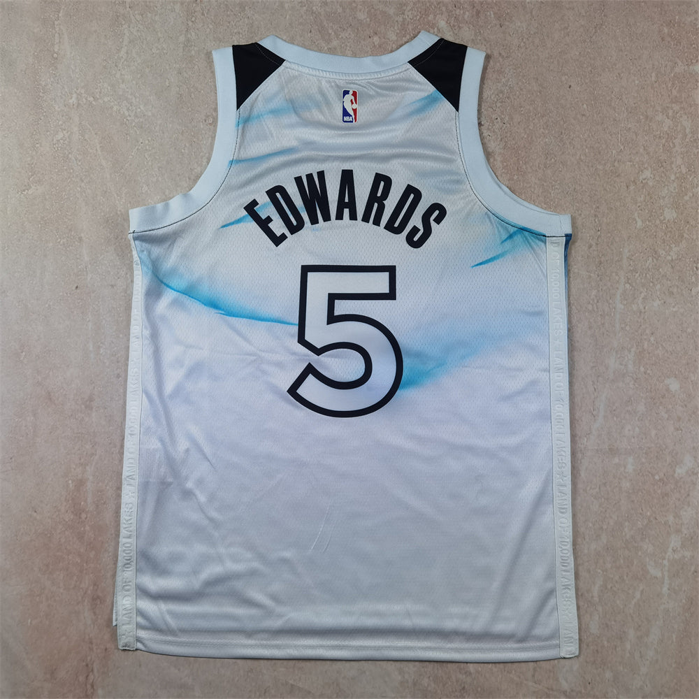 Minnesota Timberwolves 5 White City Edition Jersey NBA