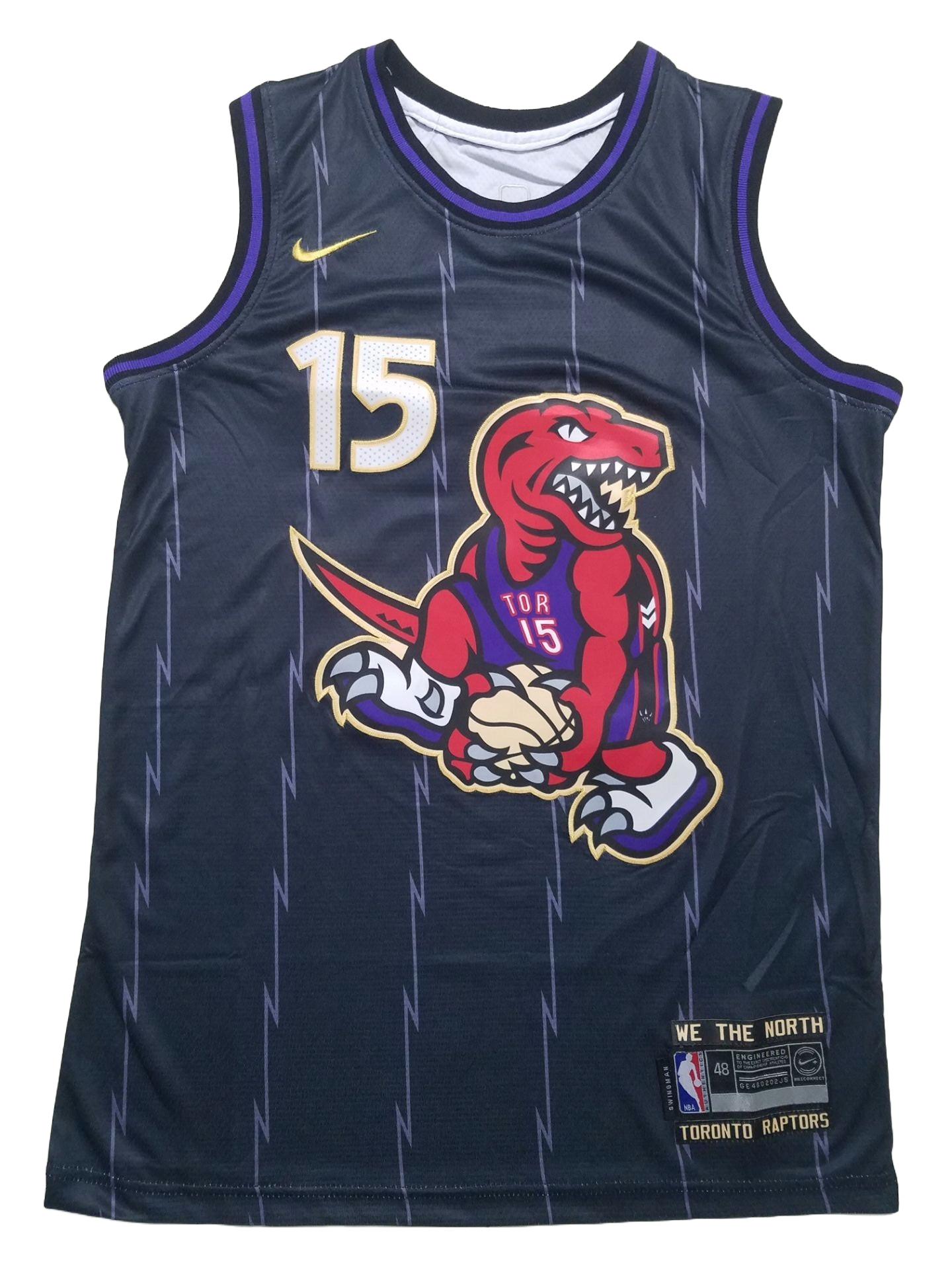 Toronto Raptors 15 Black City Jersey NBA