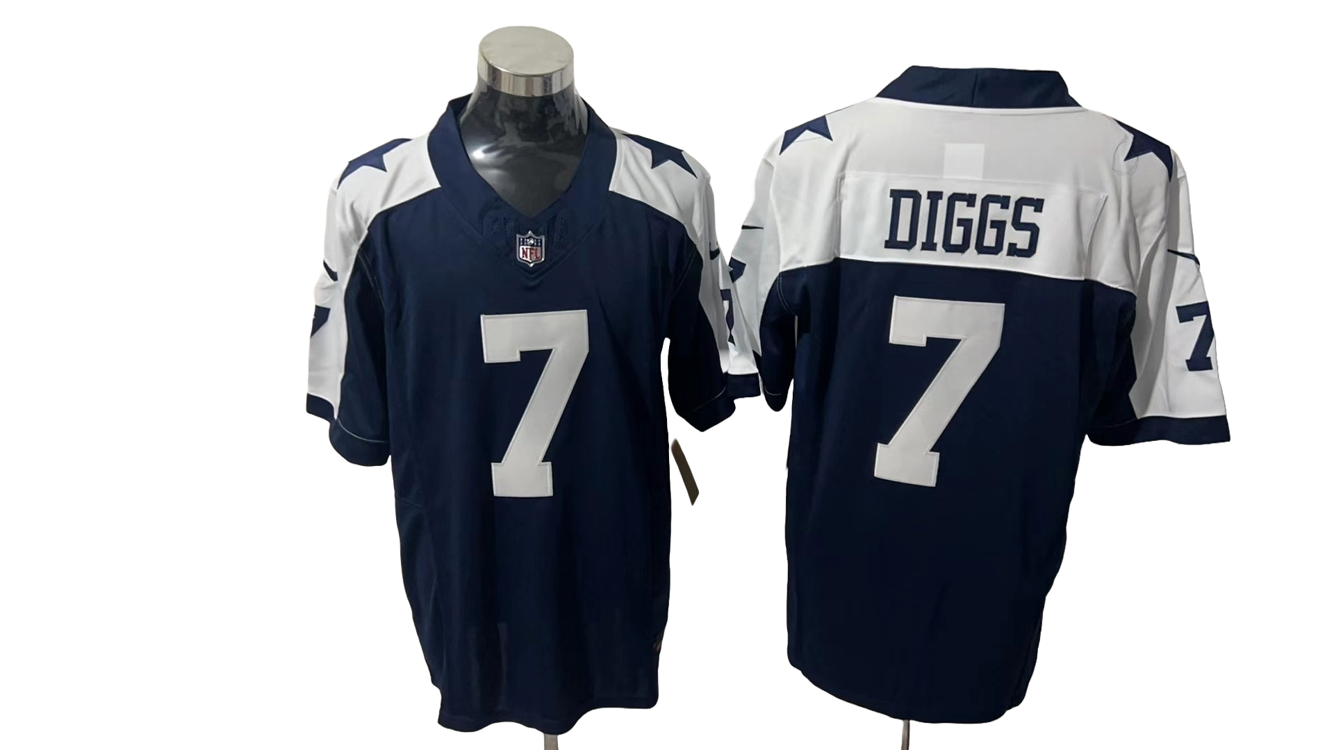 Dallas Cowboys 7 White &amp; Dark Blue Three Generations of Gratitude Jersey NFL