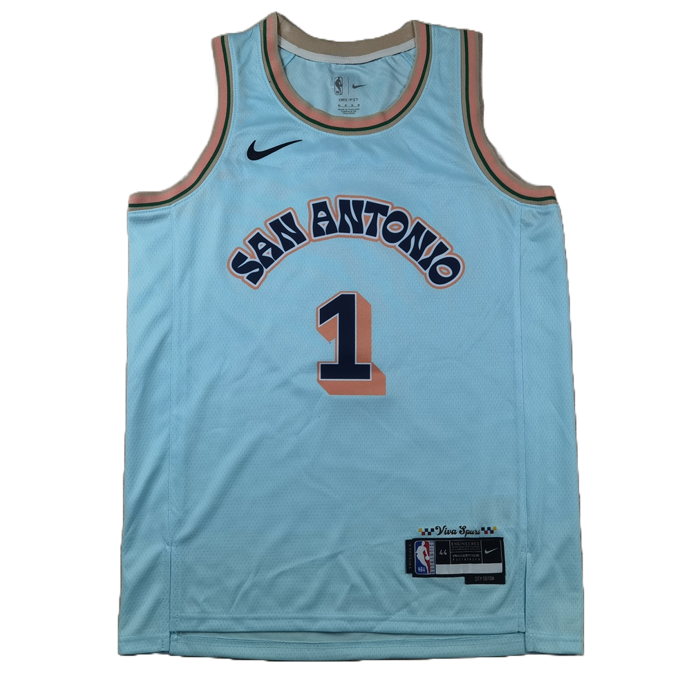 San Antonio Spurs 1 Ice Blue City Edition Jersey NBA