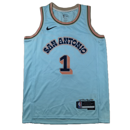 San Antonio Spurs 1 Ice Blue City Edition Jersey NBA