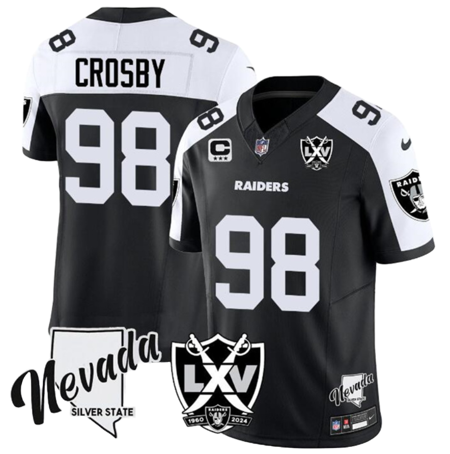 Las Vegas Raiders 98 White &amp; Black Three Generations of Gratitude Jersey NFL