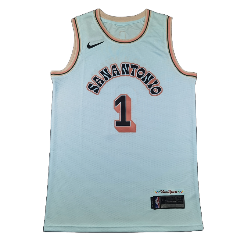 San Antonio Spurs 1 Ice Blue City Edition Jersey NBA