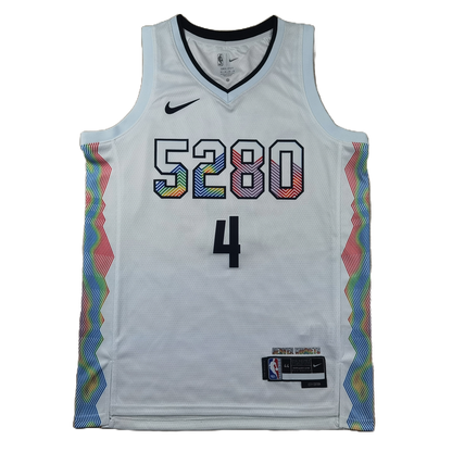 Denver Nuggets 4 White City Edition Jersey NBA