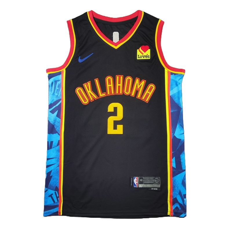 Oklahoma City Thunder 2 Black City Edition Jersey NBA