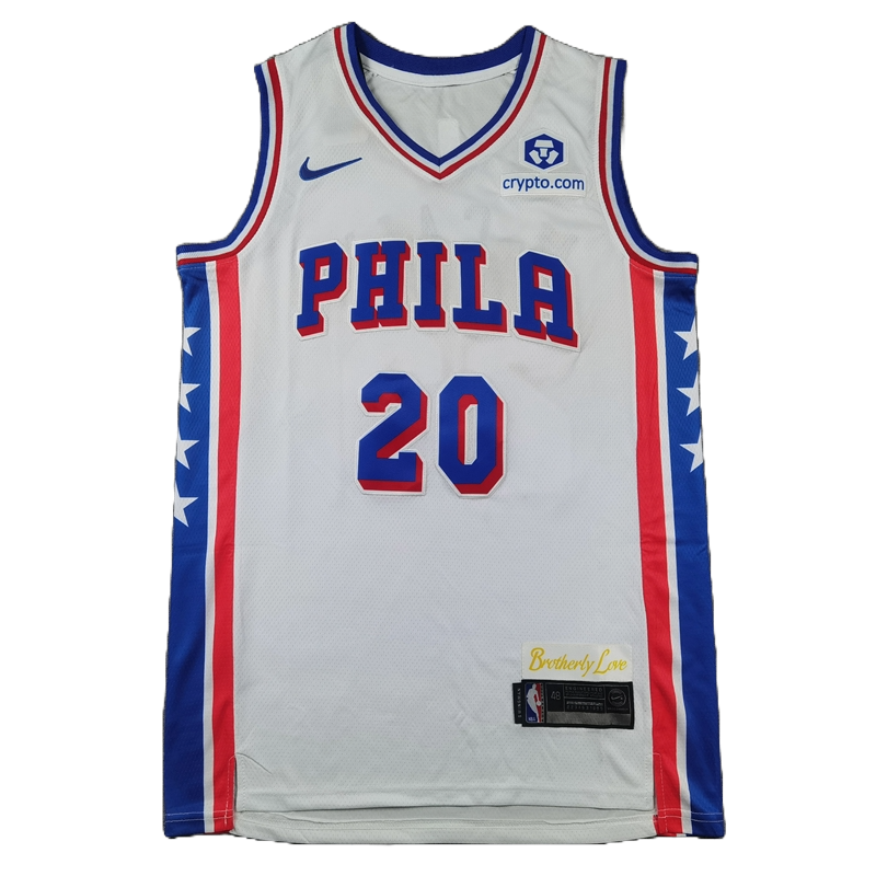 Philadelphia 76ers 20 White Jersey NBA
