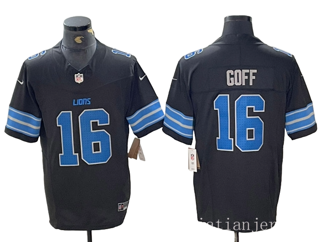 Detroit Lions 16 Black The New Three-Generation Lion Jersey NFL