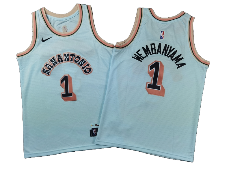 San Antonio Spurs 1 Ice Blue City Edition Jersey NBA