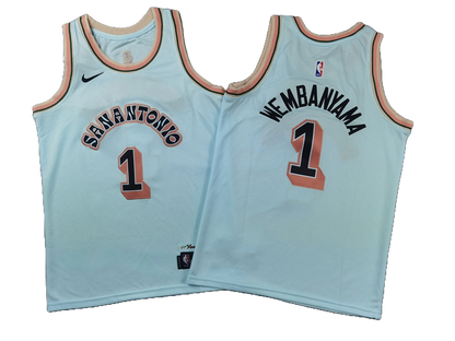 San Antonio Spurs 1 Ice Blue City Edition Jersey NBA