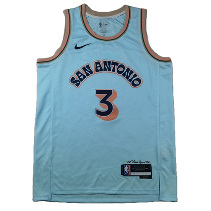 San Antonio Spurs 3 Ice Blue City Edition Jersey NBA