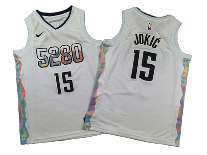 Denver Nuggets 15 White City Version Jersey NBA