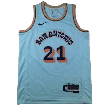 San Antonio Spurs 21 Ice Blue City Edition Jersey NBA