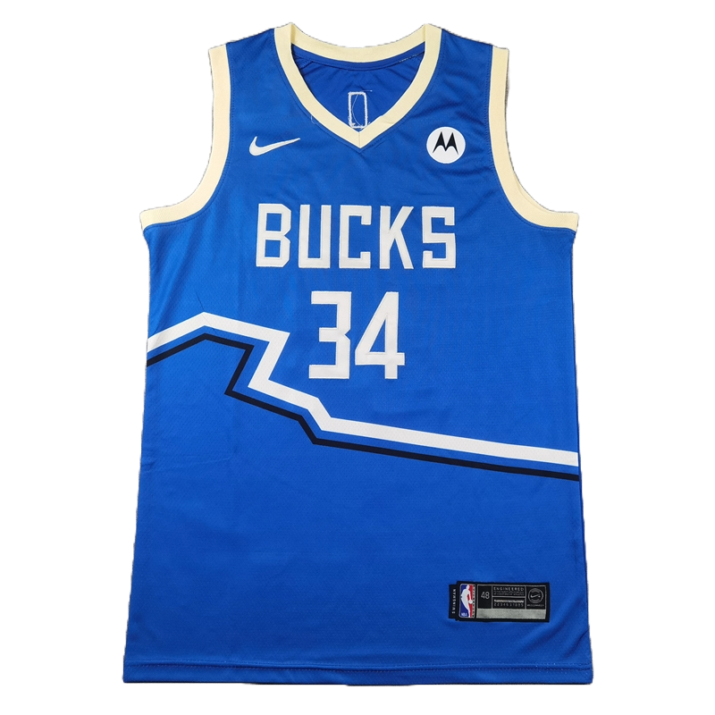 Milwaukee Bucks 34 Blue City Jersey NBA