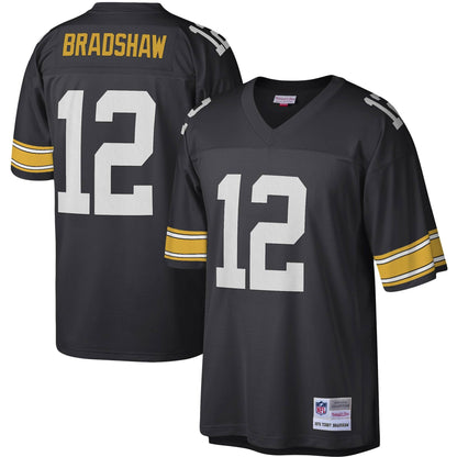 Mens Pittsburgh Steelers Terry Bradshaw Mitchell &amp; Ness Black Legacy Jersey