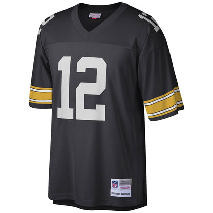 Mens Pittsburgh Steelers Terry Bradshaw Mitchell &amp; Ness Black Legacy Jersey