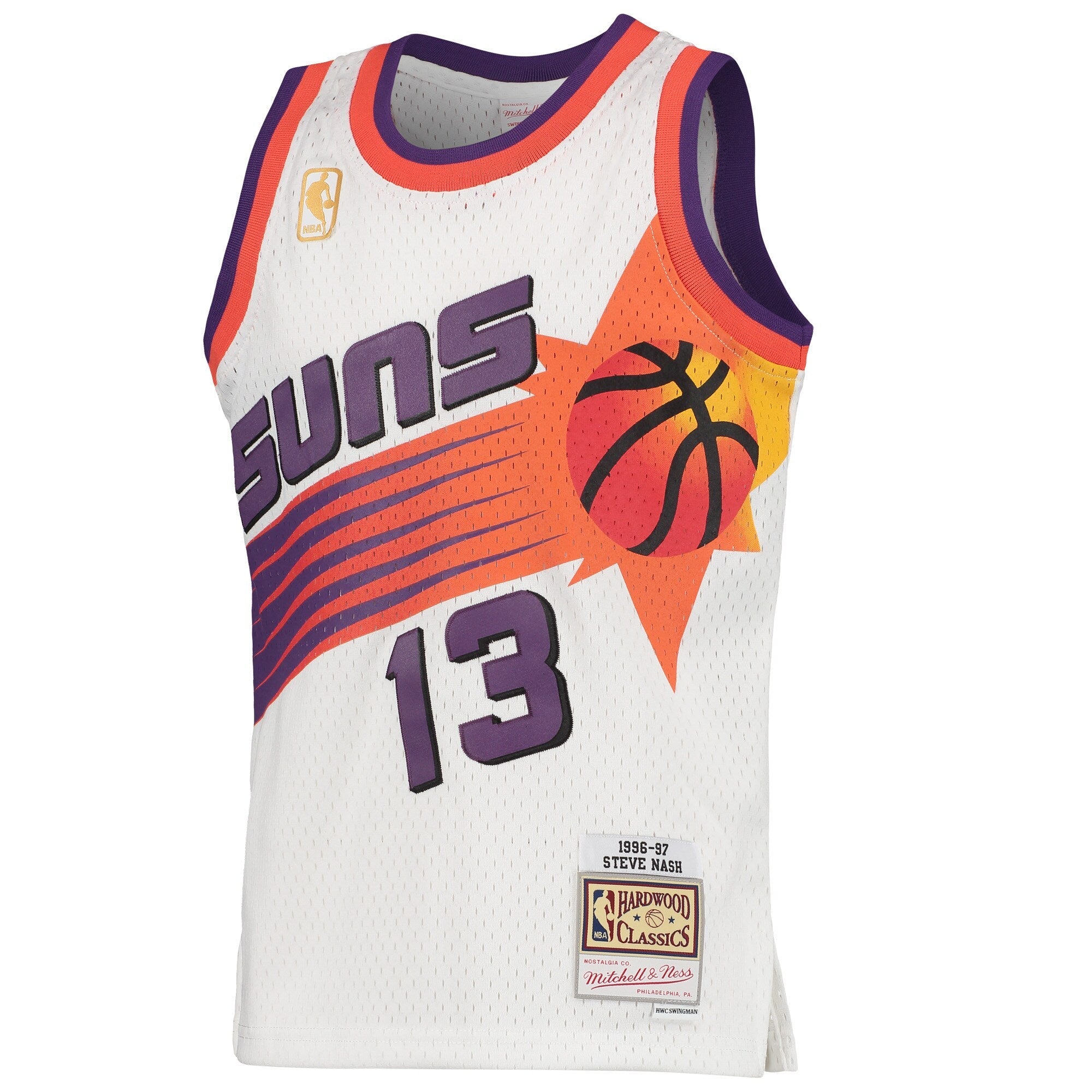 Youth Phoenix Suns Steve Nash Mitchell &amp; Ness White 1996-97 Hardwood Classics Swingman Jersey