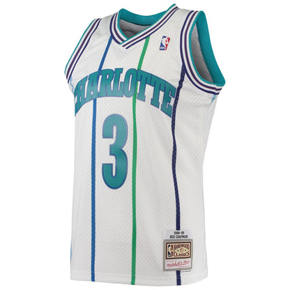 Youth Charlotte Hornets Rex Chapman Mitchell &amp; Ness White 1988-89 Hardwood Classics Swingman Jersey