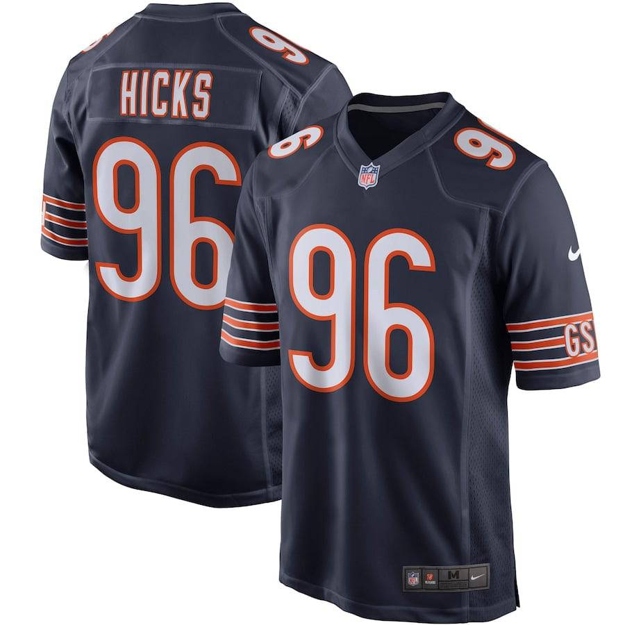 Chicago Bears Akiem Hicks Mens Nike Navy Game Jersey