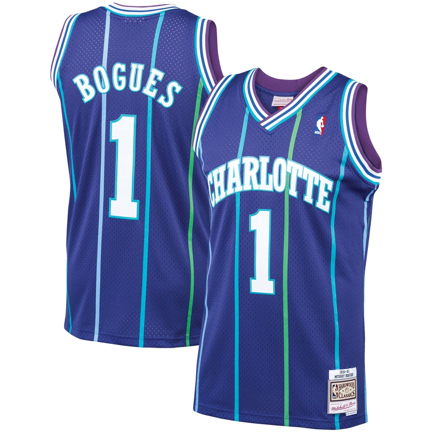 Men’s Muggsy Bogues Charlotte Hornets 1994-95 Purple Swingman Jersey By Mitchell &amp; Ness