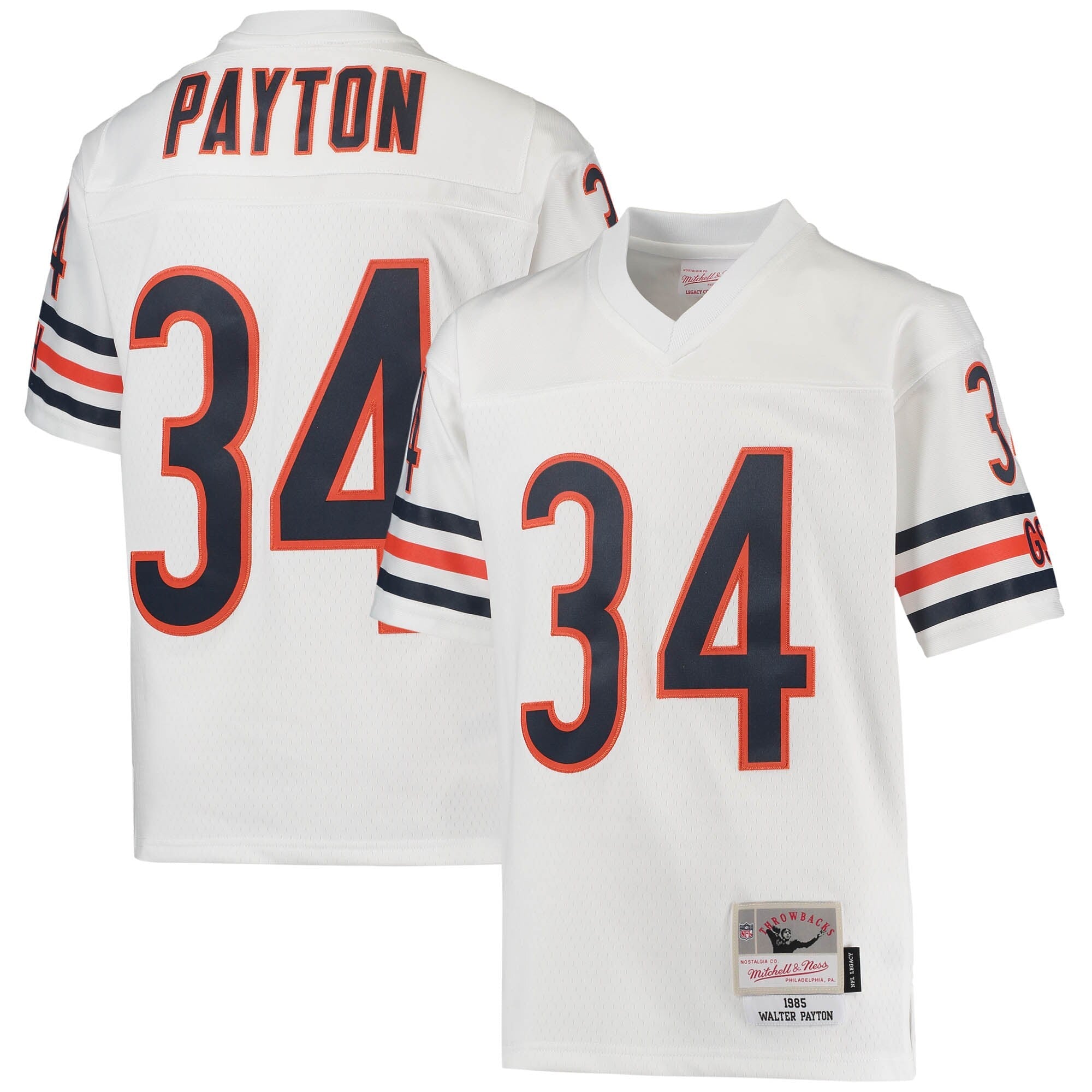 Youth Chicago Bears Walter Payton Mitchell &amp; Ness White 1985 Retired Player Legacy Jersey